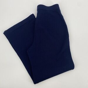 ST JOHN Collection Knit Pants  High Waist Straight Leg Navy Blue Size 4